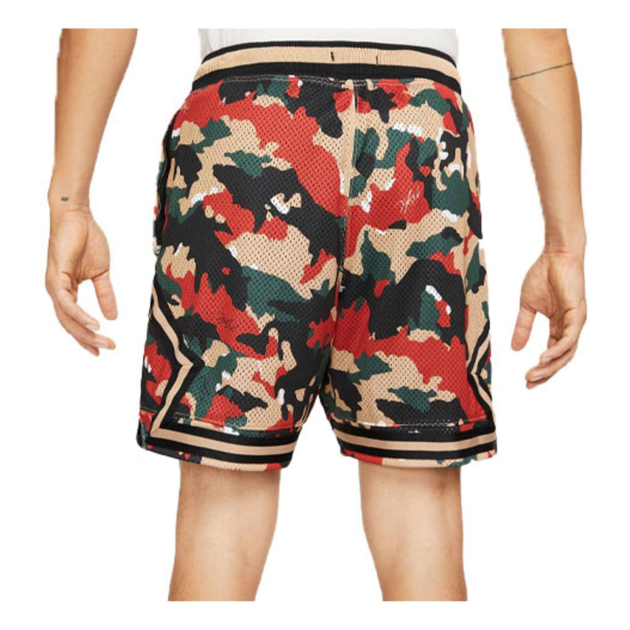 Men's Air Jordan Flight Heritage Diamond Camouflage Mesh Breathable Casual Sports Shorts Yellow DC7414-245