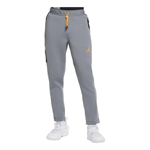 Air Jordan Solid Color Lacing Knit Sports Long Pants Gray CK6463-084