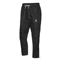 Men's Air Jordan Solid Color Logo Training Casual Bundle Feet Sports Pants/Trousers/Joggers Black DM1870-010