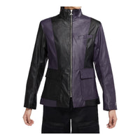 (WMNS) Air Jordan Splicing Multiple Pockets Zipper Long Sleeves Jacket Black Purple DJ2717-010