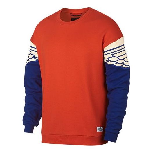 Air Jordan Splicing Wings Pattern Casual Round Neck Pullover AO0427-891