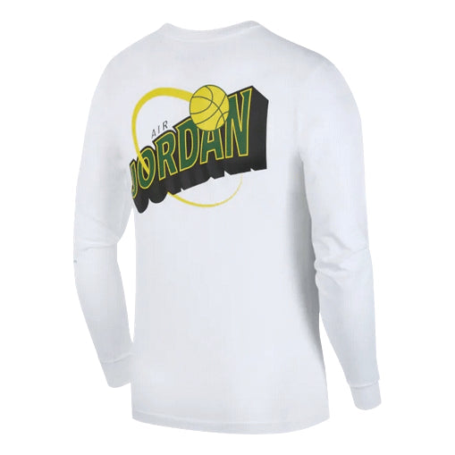 Air Jordan Legacy AJ10 Alphabet Logo Printing Long Sleeves White CT0736-100