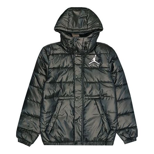 Air Jordan Athleisure Casual Sports warm hooded padded Jacket Black CQ4698-010