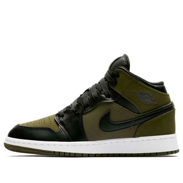 (GS) Air Jordan 1 Retro Mid 'Olive Canvas' 554725-301