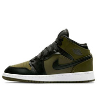 (GS) Air Jordan 1 Retro Mid 'Olive Canvas' 554725-301