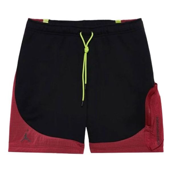 Men's Air Jordan Contrasting Colors Drawstring Lacing Straight Shorts Black DJ0234-010