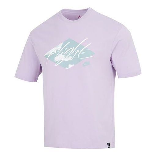 Air Jordan Essentials Pattern Printing Round Neck Tee 'Lilac' DO8897-530