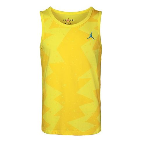 Air Jordan Printed Poolside Printing Basketball Sports Vest Yellow CJ6231-728