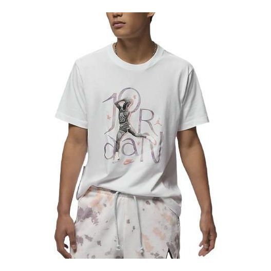 Air Jordan Round Neck Pullover Short Sleeve T-Shirt Men's White DM1457-100