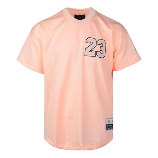 Men's Air Jordan 23 Flight Mesh Jersey T-Shirt Pale Pinkish Gray AO2827-814