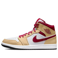 Air Jordan 1 Mid 'Light Curry Cardinal Red' 554724-201