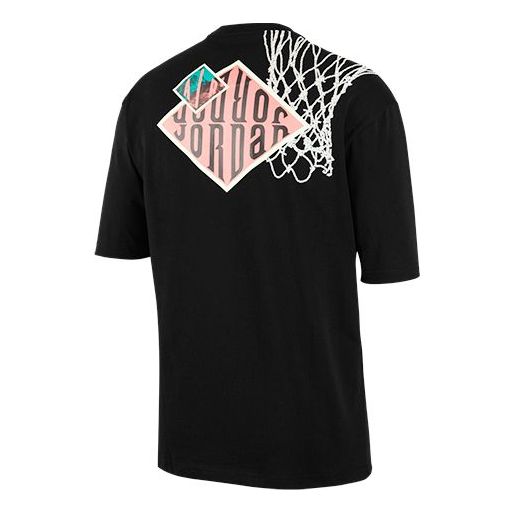 Air Jordan Sport DNA Back Printing Casual Sports Short Sleeve Black CT3656-010