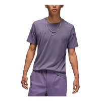 Air Jordan Solid Color Round Neck Pullover Brand Alphabet Pattern Short Sleeve T-Shirt Men's Canyon Purple DQ7359-553