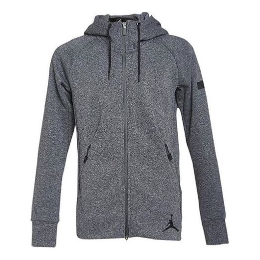 Air Jordan Fleece Lined Casual Sports Long Sleeves Hooded Jacket Gray 809473-010