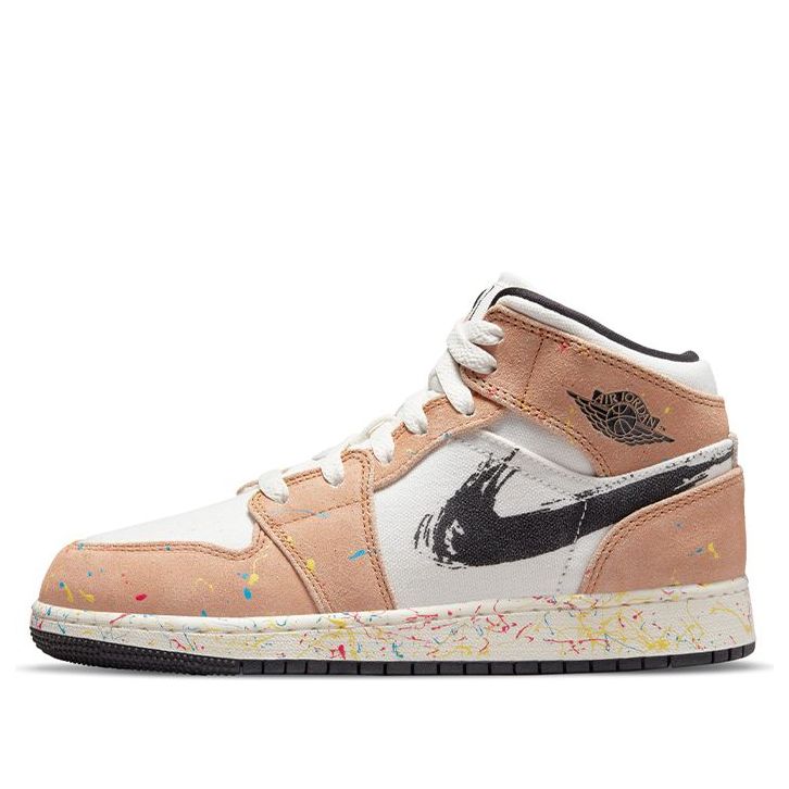 (GS) Air Jordan 1 Mid SE 'Brushstroke Paint Splatter' DA8006-100