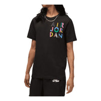 Air Jordan Brand Multi-Color Logo Printing Round Neck Short Sleeve Black DM3079-010