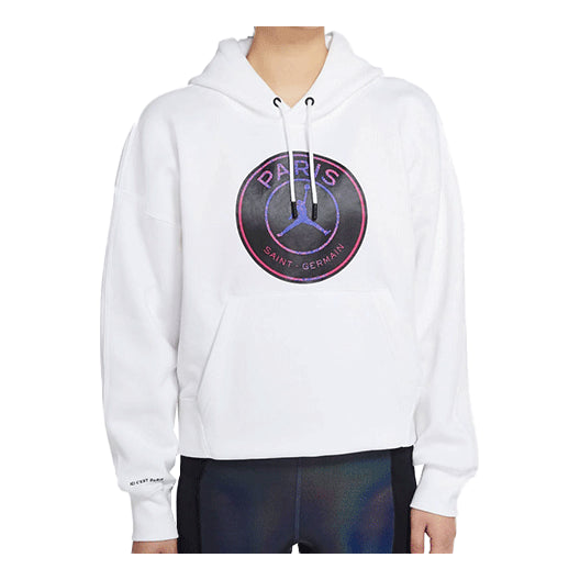 (WMNS) Air Jordan Paris Saint-Germain Casual Sports Fleece Lined hooded Pullover Long Sleeves Hoodie 'White' CZ7496-100