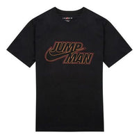 Air Jordan Large Logo Alphabet Printing Sports Training Round Neck Short Sleeve Black DN4430-010