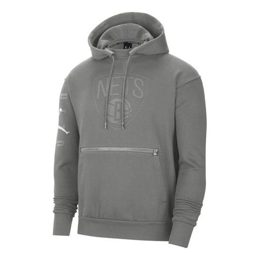 Men's Air Jordan NBA Brooklyn Nets Fleece Lined Stay Warm Sports Pullover Gray DB1517-002