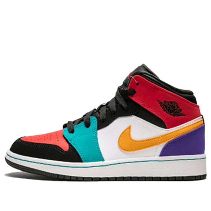 (GS) Air Jordan 1 Mid 'Bred Multi-Color' 554725-125