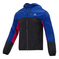 Air Jordan SS22 Colorblock Zipper Long Sleeves Hooded Jacket Blue DJ0253-455