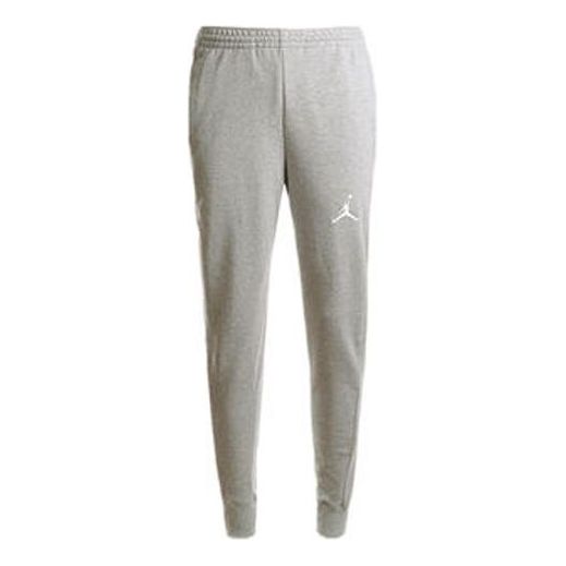 Men's Air Jordan Flight Fleece Embroidered Logo Fleece Lined Bundle Feet Sports Pants/Trousers/Joggers Gray AH3933-064