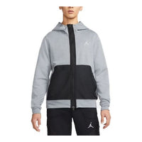 Men's Air Jordan Contrasting Colors Pocket Sports Hooded Cardigan Jacket Gray DJ0876-091