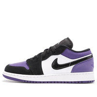 (GS) Air Jordan 1 Low 'Court Purple Black Toe' 553560-125