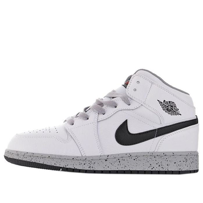 (GS) Air Jordan 1 Retro Mid 'White Cement' 554725-115