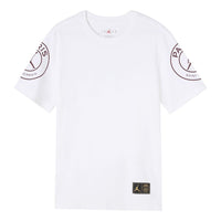 Air Jordan Paris Saint-Germain Printing Logo Short Sleeve White CK9780-100