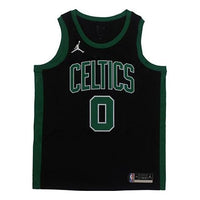 Air Jordan NBA Sports Basketball Jersey Vest SW Fan Edition Boston Celtics Tatum No. 0 'Black Green' CV9470-011