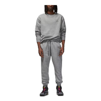 Air Jordan Solid Color Embroidered Drawstring Casual Pants/Trousers Men's Grey DQ7341-091