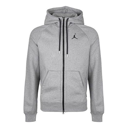 Men's Air Jordan Hooded Fleece Lined Gray Jacket CD8734-091