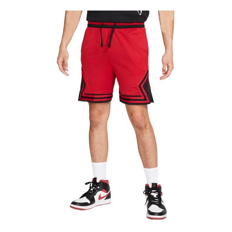 Men's Air Jordan Sport Dri-Fit Stripe Detail Drawstring Lacing Straight Shorts Red DH9076-687