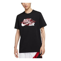 Air Jordan Alphabet Logo Pattern Printing Round Neck Casual Short Sleeve Black DN1445-010