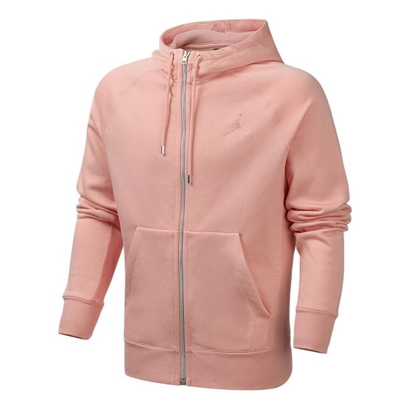 Men's Air Jordan Solid Color Zipper Hooded Jacket Pink AV2961-623