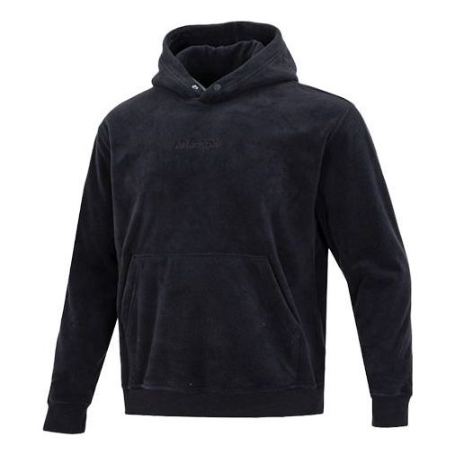 Air Jordan Solid Color Embroidered Polar Fleece Hooded Long Sleeves Hoodie Men's Black DV1572-010