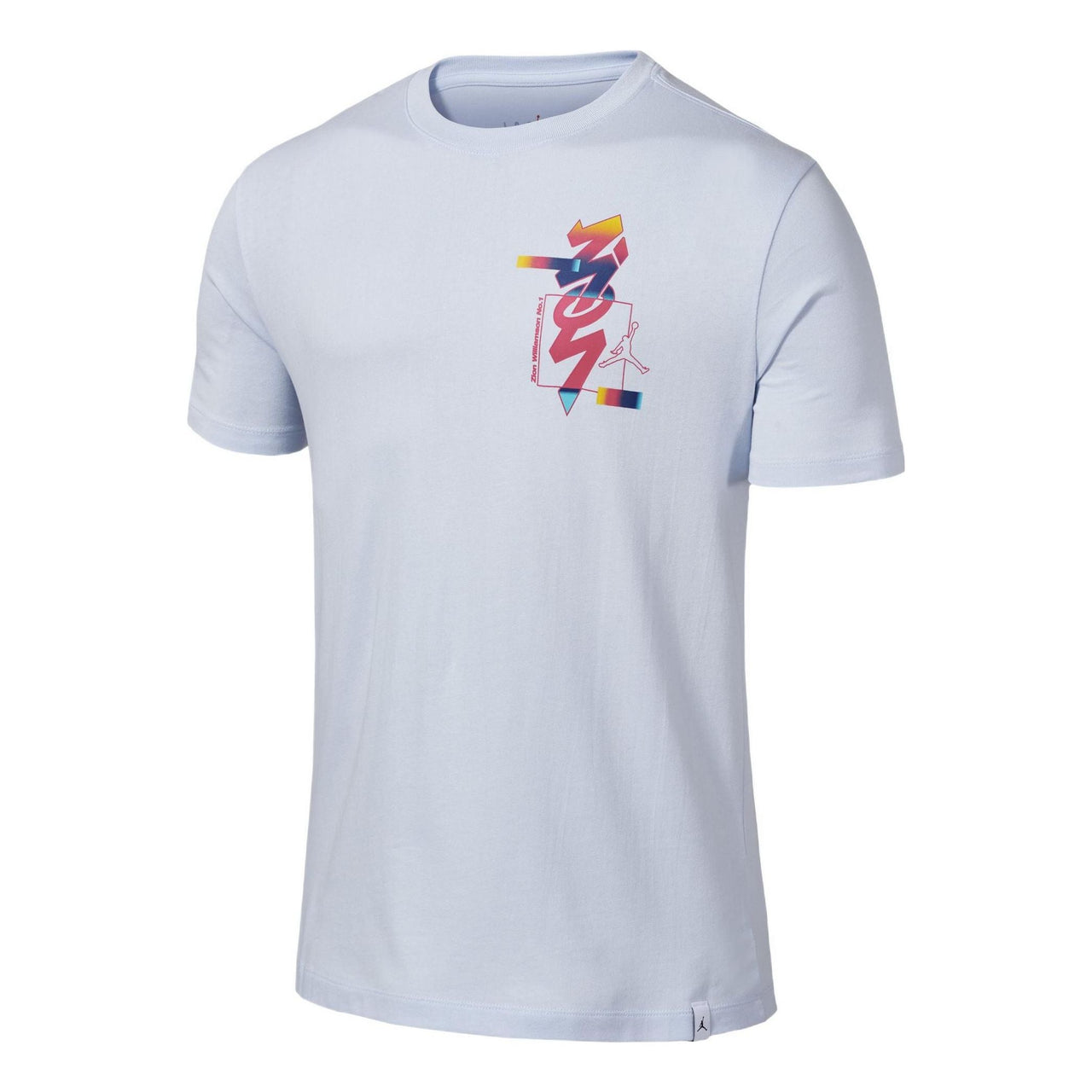 Men's Air Jordan x Zion Crossover Alphabet Printing Round Neck Short Sleeve White T-Shirt DR2125-453