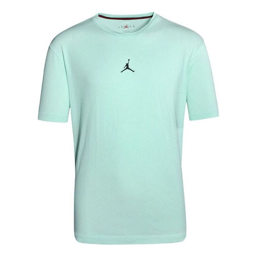 Men's Air Jordan Solid Color Logo Round Neck Pullover Short Sleeve Mint Green T-Shirt DH8922-379