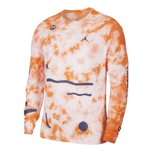 Air Jordan Chicago Crossover Series All-Star Round Neck Casual Sports Printing Long Sleeves Orange CW1146-100