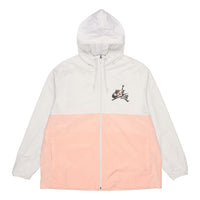 Air Jordan Alphabet Printing Basketball Sports Hooded Jacket White Pink CK2218-072