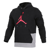 Men's Air Jordan Logo Printing Colorblock Fleece Lined Black 942776-010