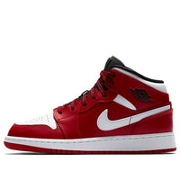 (GS) Air Jordan 1 Retro Mid 'Gym Red White' 554725-605