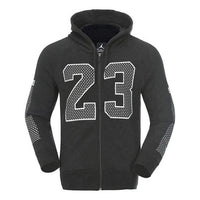 Men's Air Jordan Numeric Printing Zipper Sports Jacket Black 872855-010