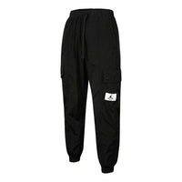 (WMNS) Air Jordan Essentials Pocket Woven Label Logo Drawstring Bundle Feet Sports Pants/Trousers/Joggers Black DD6996-010