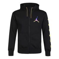 Air Jordan Solid Color Athletic Fleece Lined Zipper Hooded Jacket Men's Black CU9123-010