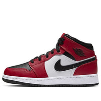 (GS) Air Jordan 1 Mid 'Chicago Black Toe' 554725-069