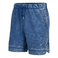 Men's Air Jordan Solid Color Washed Drawstring Knit Shorts France Blue DR3093-493