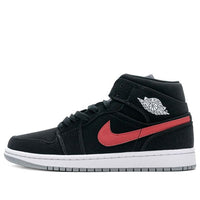 (GS) Air Jordan 1 Retro Mid 'Black University Red' 554725-065