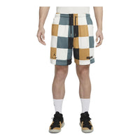 Men's Air Jordan Plaid Splicing Logo Printing Straight Shorts DQ8348-384